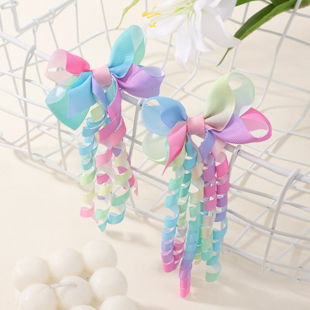 BABY BOWS Haarspangen mit Quasten, 2 Stück, Kinder, bunt bedruckt - Bild 1