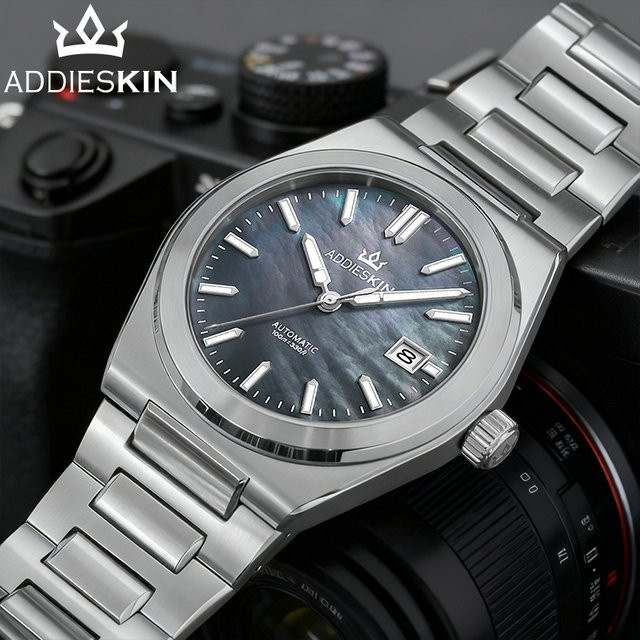 AddiesKin Automatikuhr, Edelstahl, 39 mm, Herren, Grün, Saphirglas - Bild 1