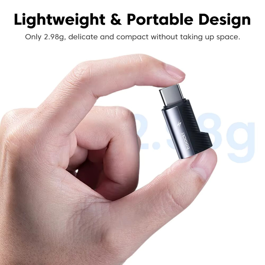 Toocki USB-C auf USB-C Adapter PD 60W Schnellladekonverter für iPhone 15 Pro und Laptop in Schwarz oder Grau - Bild 2