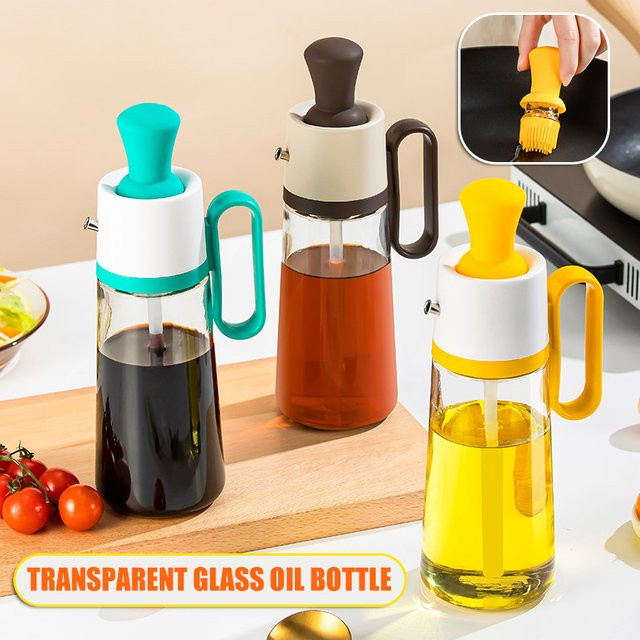 Multiyilego 2 in 1 Ölflasche mit integriertem Kochpinsel in Grün zum Backen und Grillen - Bild 1