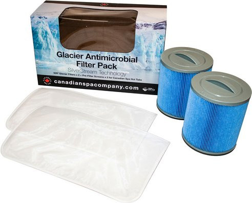 Canadian Spa Whirlpool Filter Set Glacier Microban in Blau mit 2 Filtern und 2 Vorfiltern - Bild 1