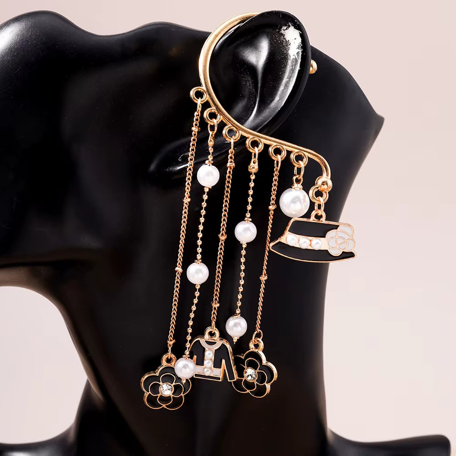 Tenande Ohrringe, Perlen, Blume, Quaste, Damen, Nicht-Piercing - Bild 2