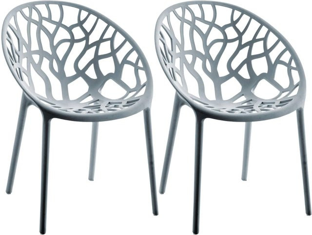 CLP Gartenstühle 2er Set Hope stapelbare Outdoor-Gartensessel aus Polypropylen mit Lehnen und UV-Beständigkeit - Bild 1