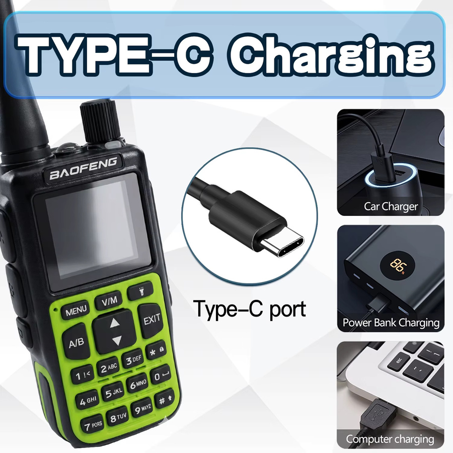 Baofeng MINI-5 Upgrade Walkie Talkie mit Bluetooth und 2200mAh Batterie, UHF/VHF Dual Band Amateurfunkgerät, Schwarz - Bild 5