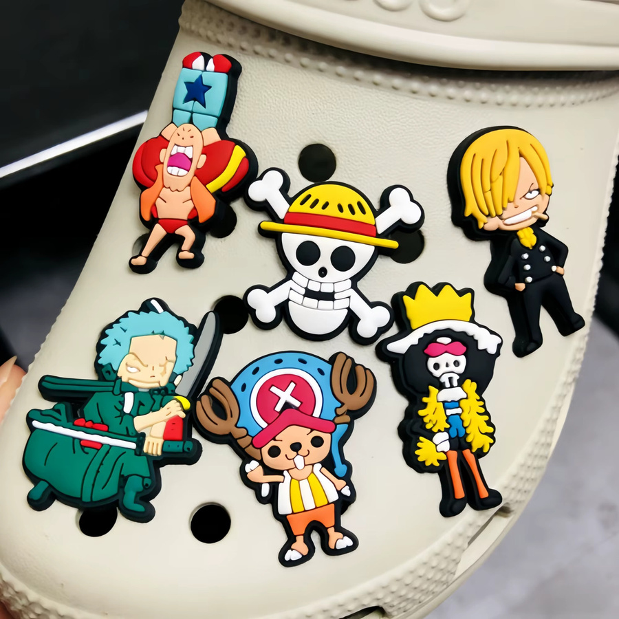 Bandai One Piece Anime-Schuhanhänger, Luffy und Zoro Charakter-Schuhaufkleber, 1/8/15-teiliges Set - Bild 2