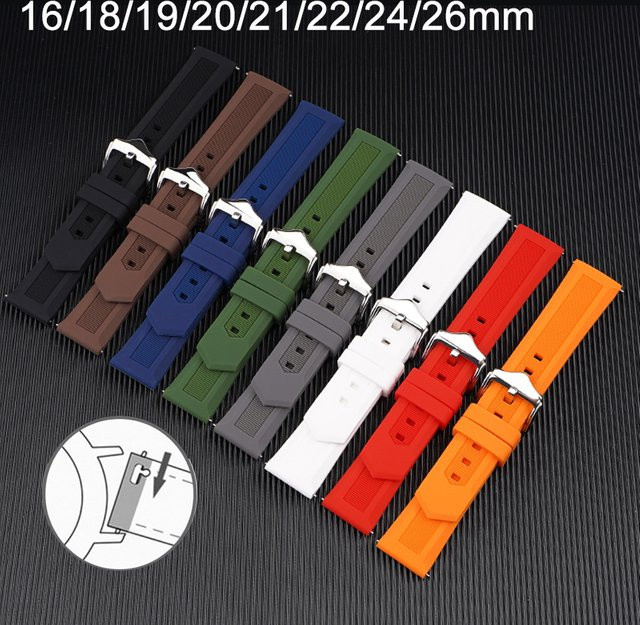 strapfreak Uhrenarmband Silikon, Schwarz, Unisex - Bild 1