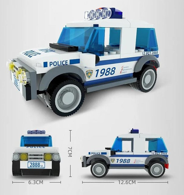 Yiran toy Stadt Polizei Auto LKW Ingenieurfahrzeug, Baustein Set, ab 6 Jahren - Bild 1