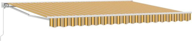 vidaXL Manuell Einziehbare Markise in Gelb Grau und Weiß, B x H: 500 x 300 cm - Bild 1