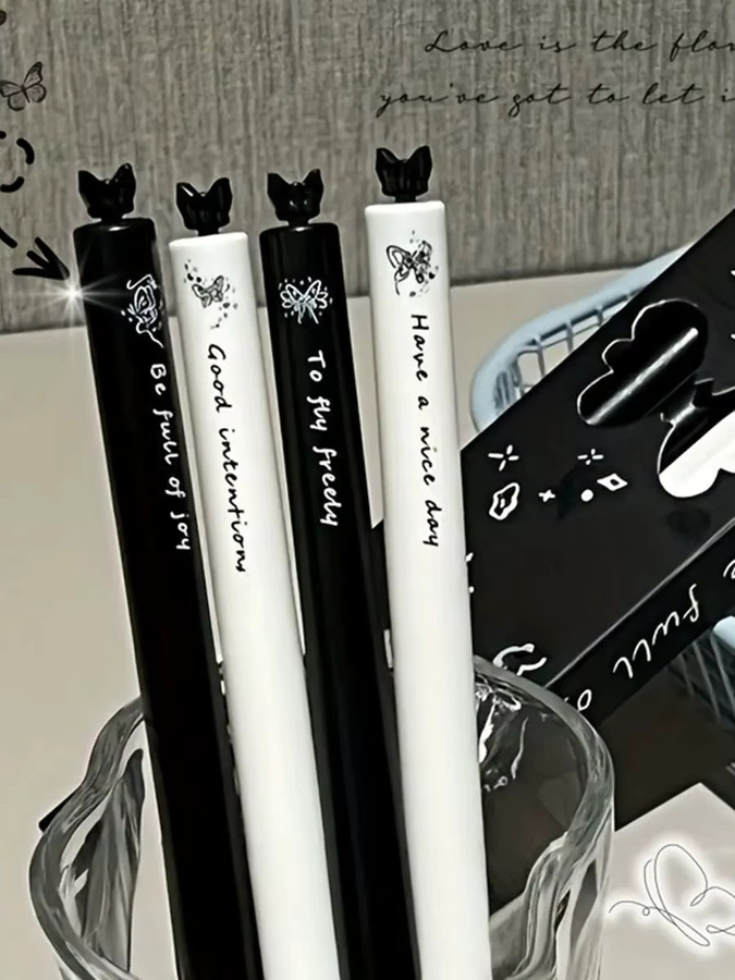 4er-Pack Butterfly-Serie rotierende Kugelschreiber mit 0,5 mm mittlerer Spitze in Mehrfarben für Schule und Büro - Bild 7