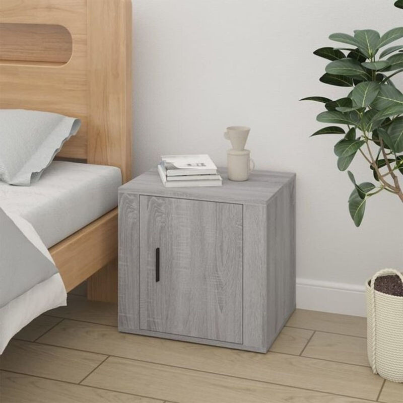 Nachttisch Vidaxl in Grau mit minimalistischem Design, B/T/H: 50 x 39 x 47 cm - Bild 1