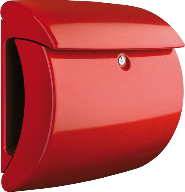 Burg Wächter Briefkasten Piano 886 aus Kunststoff in Rot mit Schlüsselschloss - Bild 1