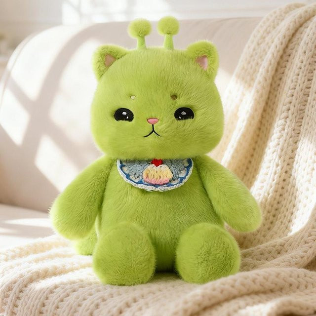 Yiran toy Kätzchen Plüschtier, Grün, 40cm - Bild 1