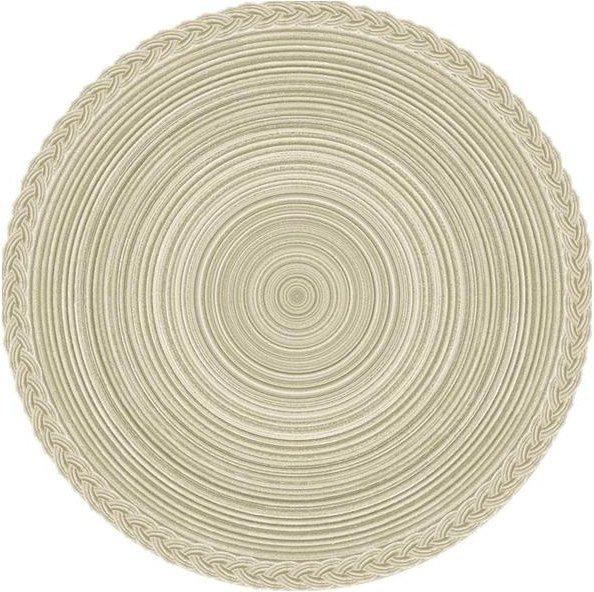 Runder Teppich JGJG Marokko Design in Beige, Waschbar und Rutschfest, Durchmesser: 80 cm - Bild 1