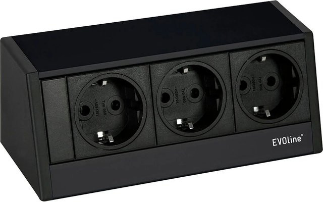 EVOline R-Dock Steckdosenelement 3-Fach Schuko Schwarz - Bild 1