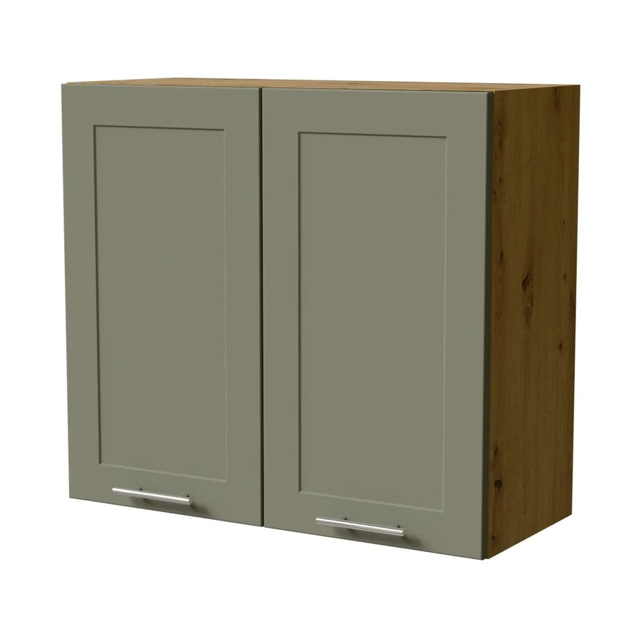 Feldmann-Wohnen Hängeschrank Oslo Eiche Artisan und Reed Green Matt mit Soft-Close-Türen und Regalböden, B/T/H: 80 x 32,5 x 72 cm - Bild 2