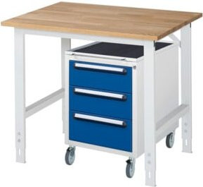 Rau Arbeitstisch Tom KM09 höhenverstellbar und rollbar, B/T/H: 100 x 80 x 76-108 cm - Bild 1