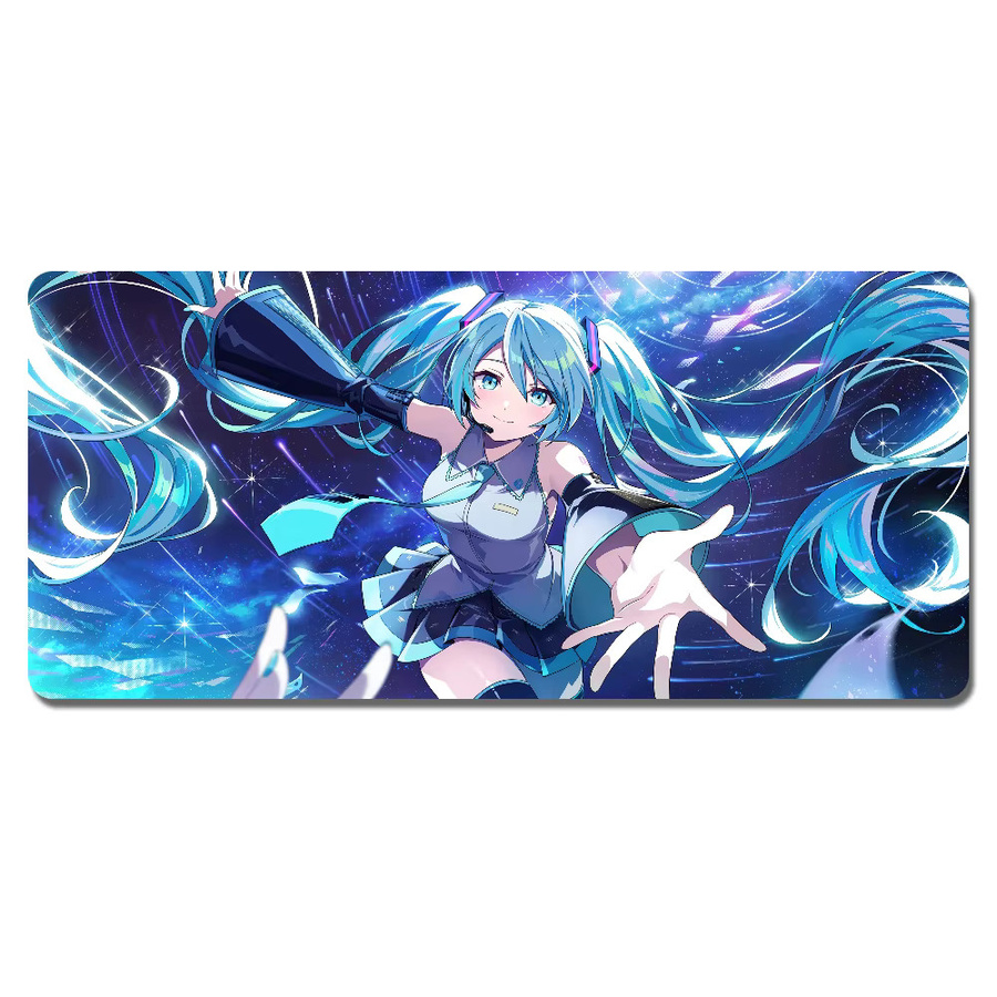 M-Miku Kawaii Mauspad im japanischen Stil, rutschfest und verdickt, große Schreibunterlage mit Lockedge für Gaming und Büro, Multicolour - Bild 7