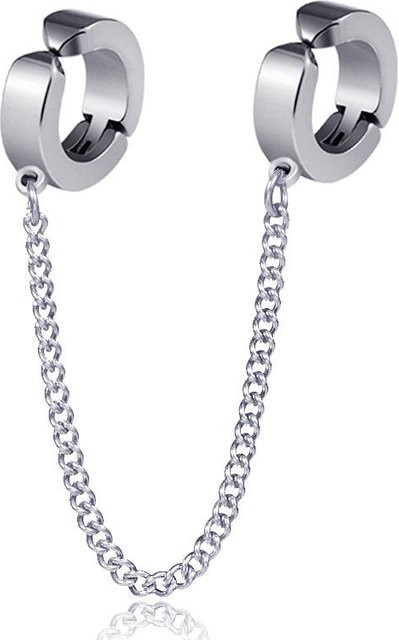 YULIN Clip-on Fake Ohrringe Edelstahl, Schwarz, Unisex - Bild 1