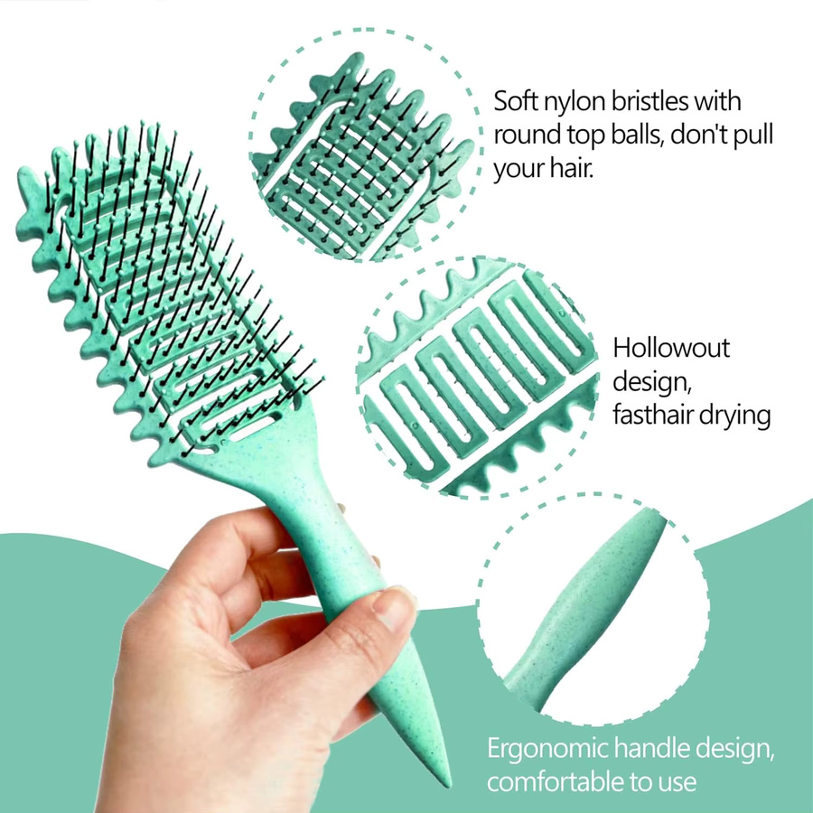 3-in-1 Hohlraum-Entwirrbürste und Locken-Definierkamm, Damen, lockiges Haar - Bild 3