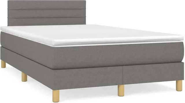 vidaXL Boxspringbett mit Matratze Hybrid-Design in Dunkelgrau, B/T: 120 x 200 cm - Bild 1