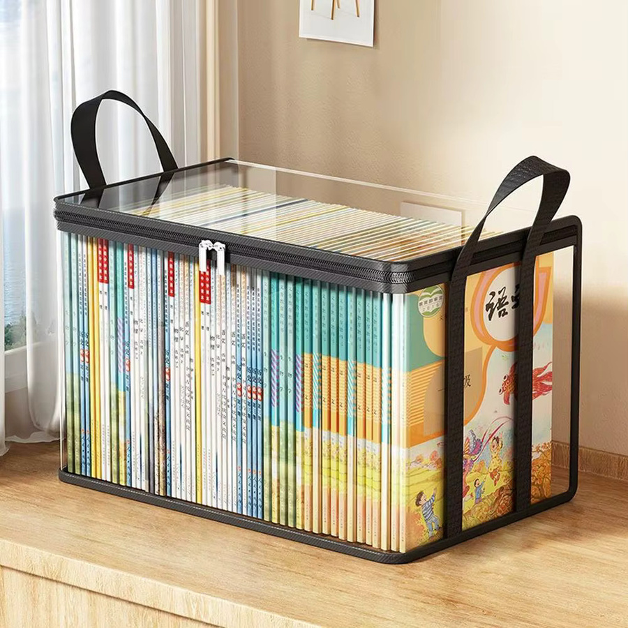 Transparente PVC-Aufbewahrungsbox mit Klappdeckel und Sichtfenster als multifunktionaler Organizer für Spielzeug, Bastelbedarf und Zubehör, Farbe: Transparent - Bild 5