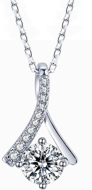 YIRAN Jewelry Halskette, Kupfer, Zirkonia, Weiß, Damen, 45 cm - Bild 1