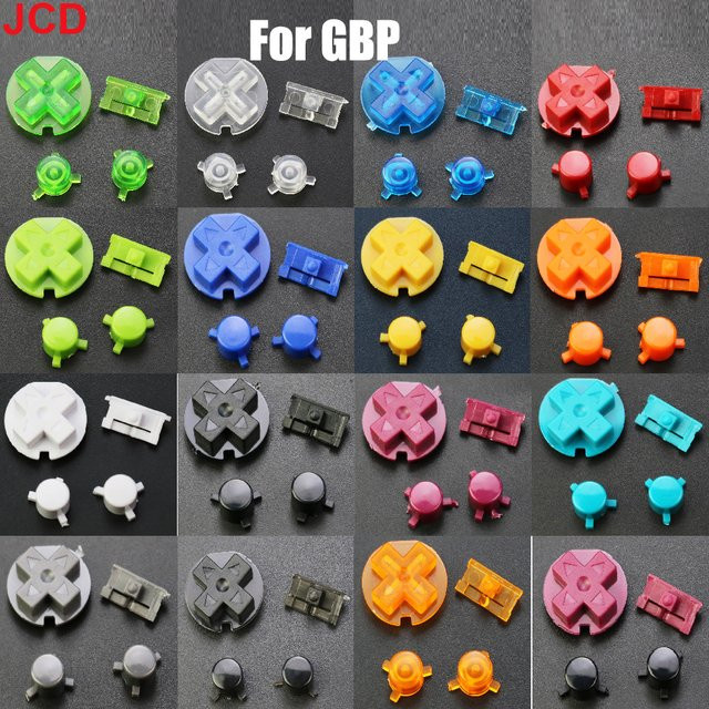 Jcd Ersatzknopf-Set für Gameboy Retro-Konsole in Bunt, Pink und Schwarz zur Ersetzung von A-B-Tasten und D-Pad - Bild 1