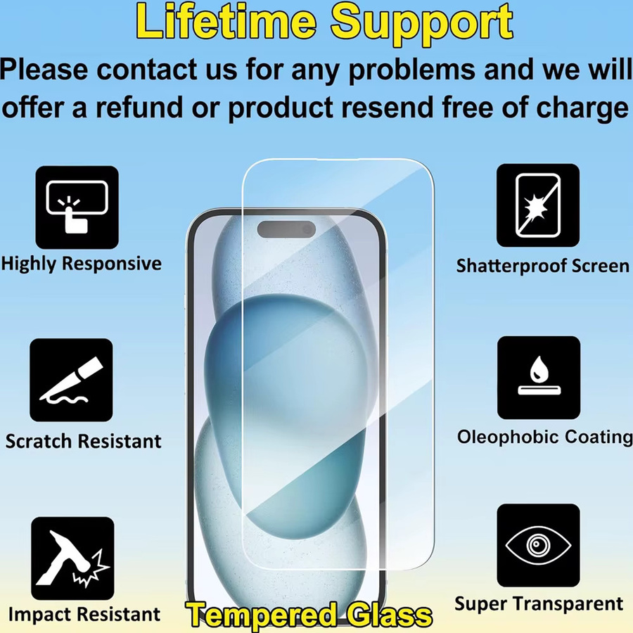 Gehärtete Displayschutzfolie aus Klarglas für Apple iPhone 11 bis iPhone 18 Pro Max, transparent - Bild 3