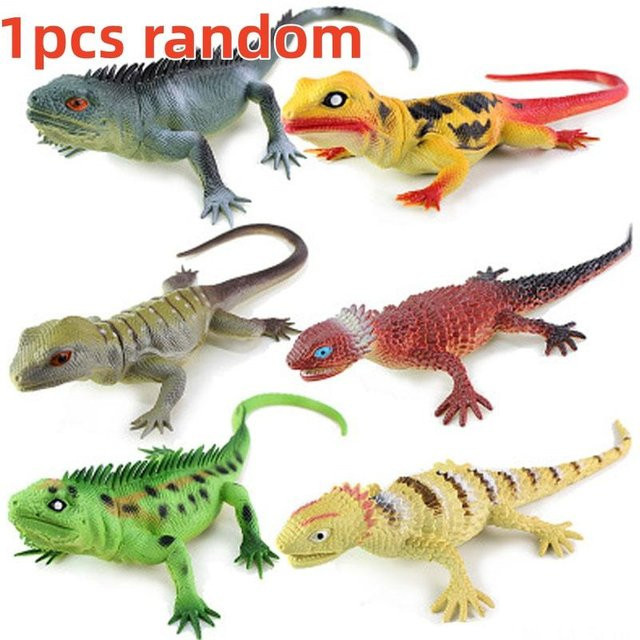 BC Pet Supplies Echsen-Spielzeug, weiches Gummi, gray, 1-teiliges Set - Bild 1
