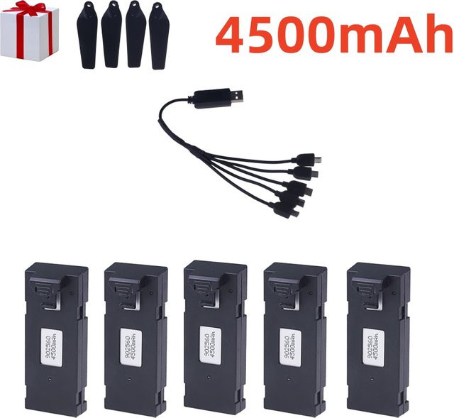GAOLAG Wiederaufladbarer Li-Ion Akku 3,7 V 4500 mAh in Schwarz für RC Drone E88 E88PRO E525 E99 P1 P3 P10 A13 Quadcopter - Bild 1