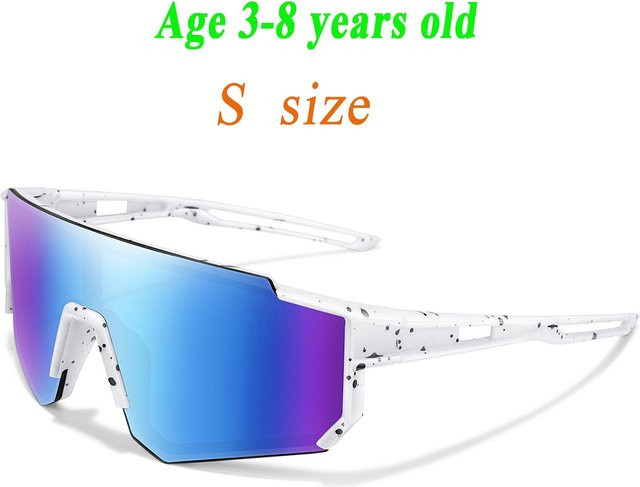 Sonnenbrille Kinder Baseball, Unisex, Vollrand, Kunststoff, weiß - Bild 1