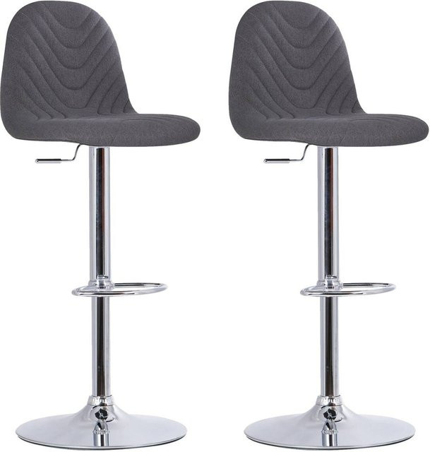 byLIVING Barhocker CASINO 2er-Set Anthrazit Webstoff mit Steppung, B/H/T: 41 x 110 x 52,5 cm - Bild 1
