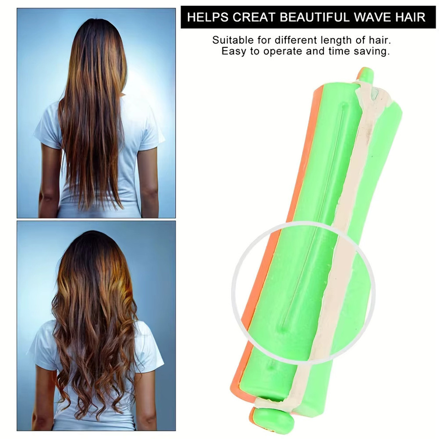 12er Set Kunststoff Haar Dauerwelle Stangen Roller, Lang - Bild 2