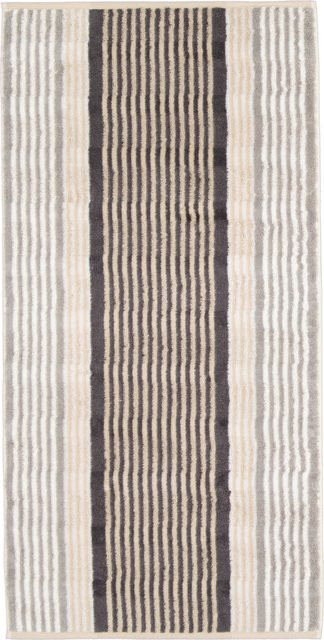 Duschtuch NOBLESSE HARMONY aus Baumwolle gestreift in Braun und Grau, B/H: 80 x 150 cm, OEKO-TEX Standard 100 - Bild 1