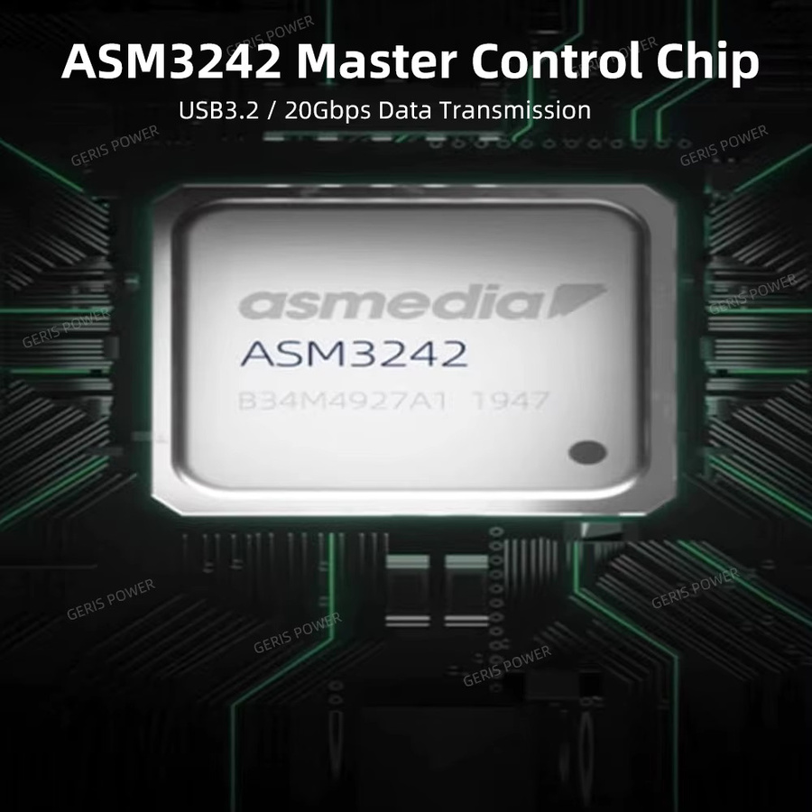 Geris Power USB 3.2 Typ-E Erweiterungskarte PCI-E x4 auf USB-C mit 20 Gbit/s ASM3242 Chip in Schwarz - Bild 4