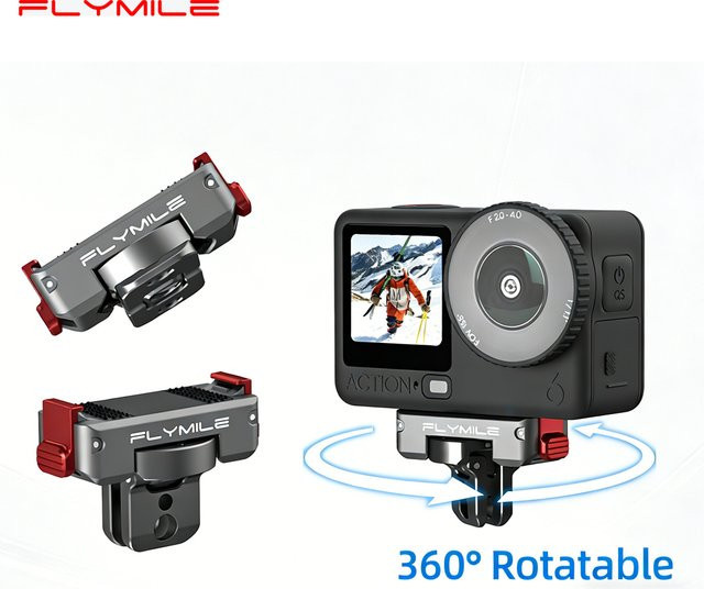 Magnetischer Schnellwechseladapter von DJI für OSMO360 II, Action 6 und Nano mit drehbarer Doppelklauenbasis und Metallhalterung inklusive 1/4 Zoll Gewinde - Bild 1