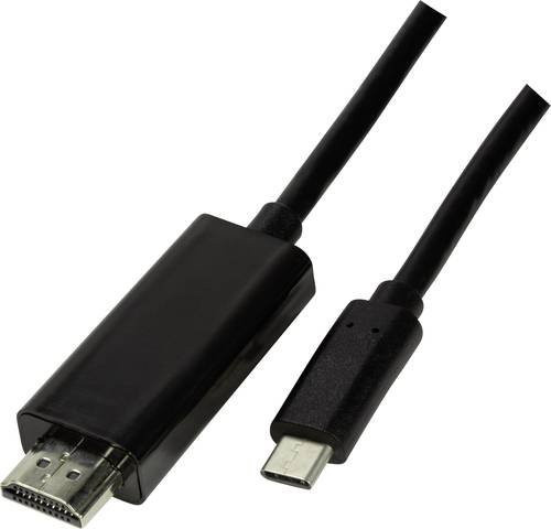 LogiLink USB-C auf HDMI Adapterkabel Schwarz, Länge: 3,00 m - Bild 1