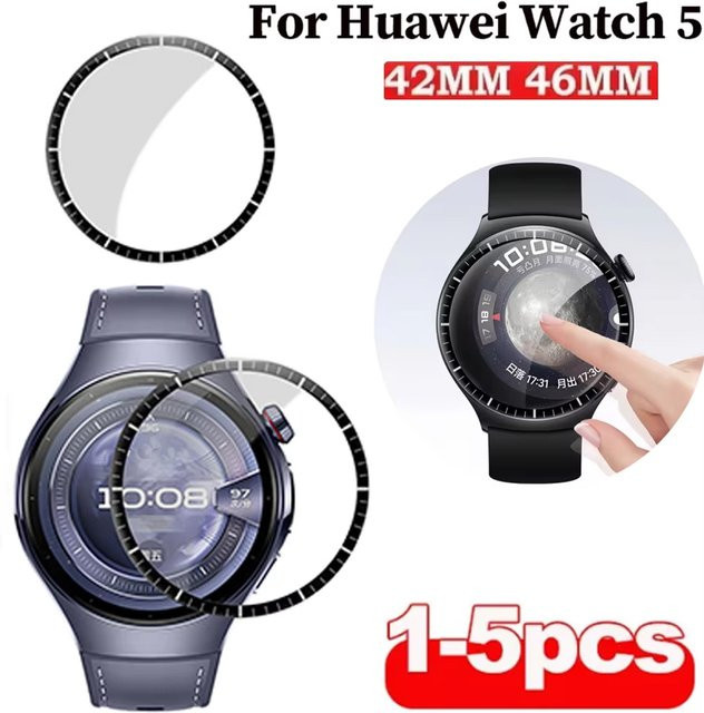 FancyWrist Displayschutzfolie für Huawei Watch 5, 42 mm/46 mm, Schwarz - Bild 1