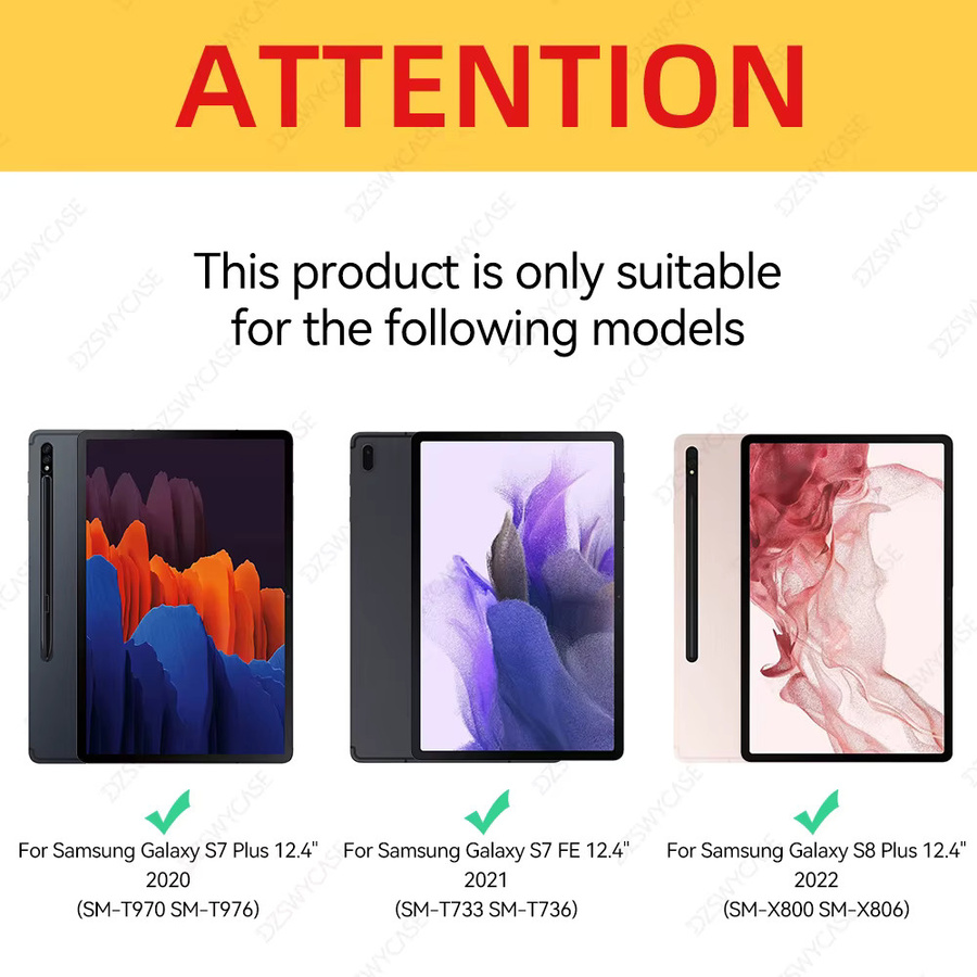 Samsung Schutzhülle für Galaxy Tab S8 Plus, Tab S7 FE und Tab S7 Plus 12,4 Zoll in Transparent/Blau, stoßfest mit automatischer Schlaf-Aufwachfunktion - Bild 2