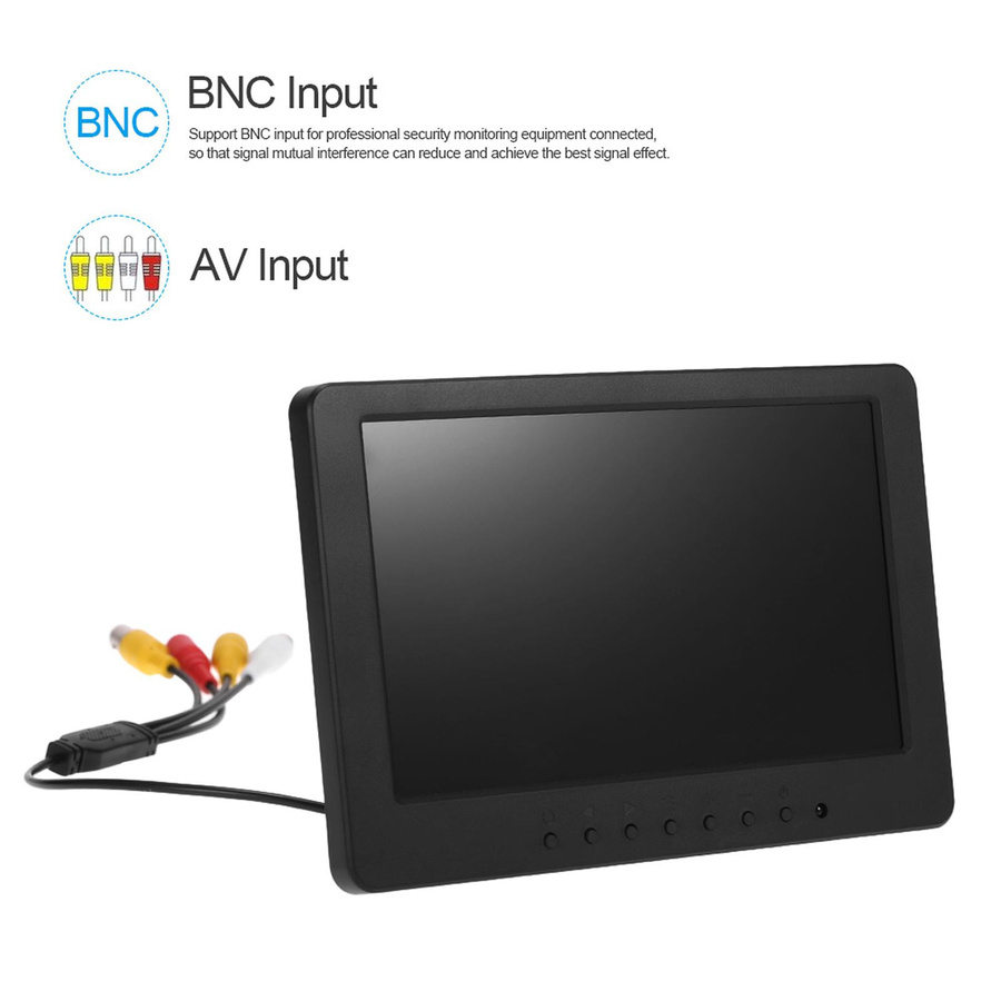 VehicleKit S701 7 Zoll TFT LCD Monitor mit 16:9 Display, 1024 x 600 Auflösung, BNC und AV Video Audio Anschluss in Schwarz - Bild 7