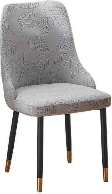 Yiran Furniture Elastischer Esszimmerstuhlbezug mit Armlehnen in Lichtgrau, All-inclusive Hockerbezug aus Vlies, B/T/H: 23 x 20 x 4 cm - Bild 1