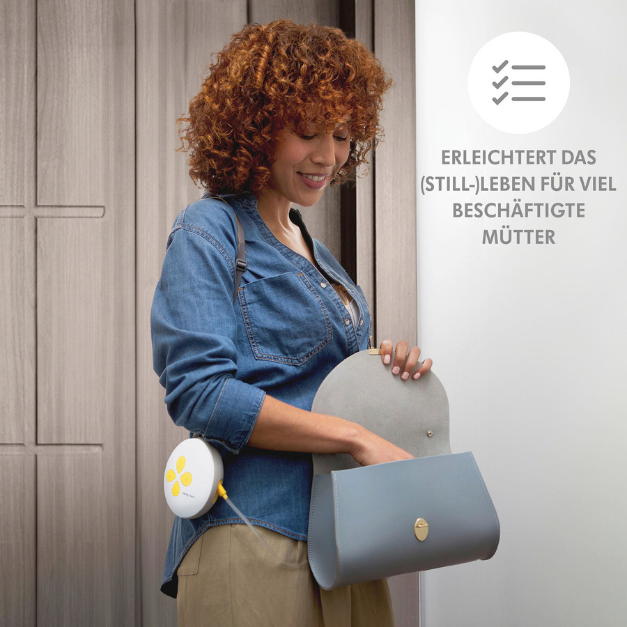 Medela Elektrische Doppelmilchpumpe Swing Maxi Hands-free in Transparent, Gelb und Weiß - Bild 3