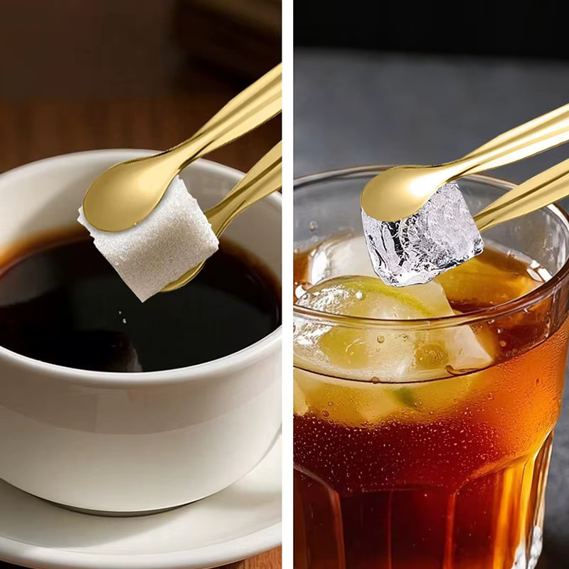 YOCITY Edelstahl Lebensmittelzange für Eis, Zucker und Kaffee in Silber oder Gold - Bild 2