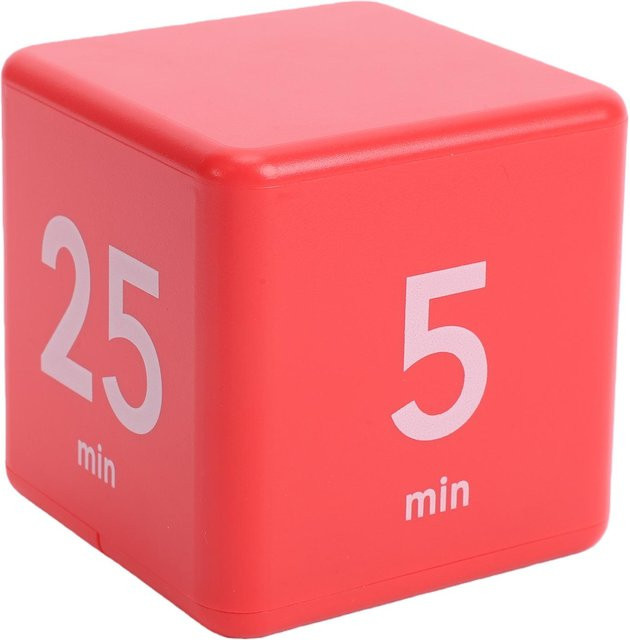 TOMTOP JMS Würfel-Timer für 5, 15, 25 und 45 Minuten in Rot und Pink zum Zeitmanagement und Kochen - Bild 1
