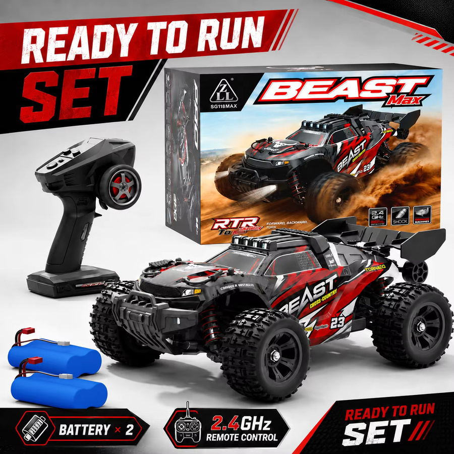 ZNLYRION RC Auto Monster Truck Offroad, 1:18 Maßstab, mit Metallchassis, LED-Lichtern, ab 14 Jahren - Bild 3