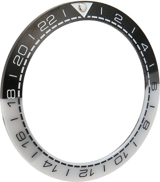 Uhrenlünetteneinlage Keramik, 41,5 mm, Schwarz und Weiß - Bild 1