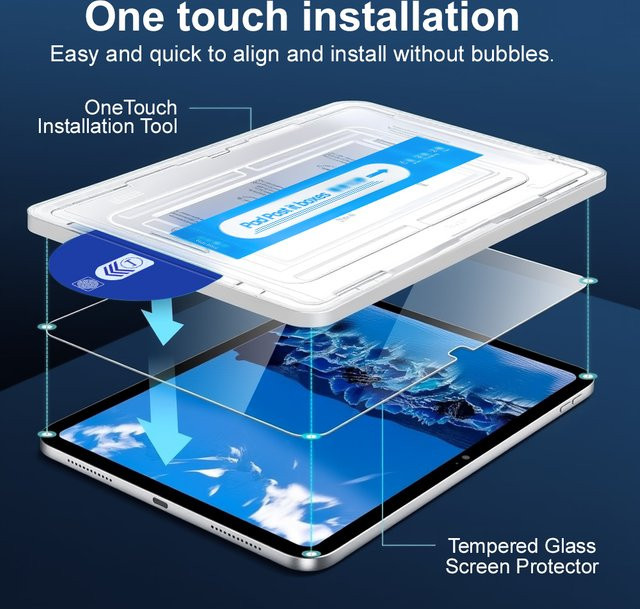 Samsung Staubfreier Displayschutz aus Gehärtetem Glas für Tab S10 Lite FE S8 S7 S9 FE Plus 13.1 A9 8.7 in Transparent - Bild 1