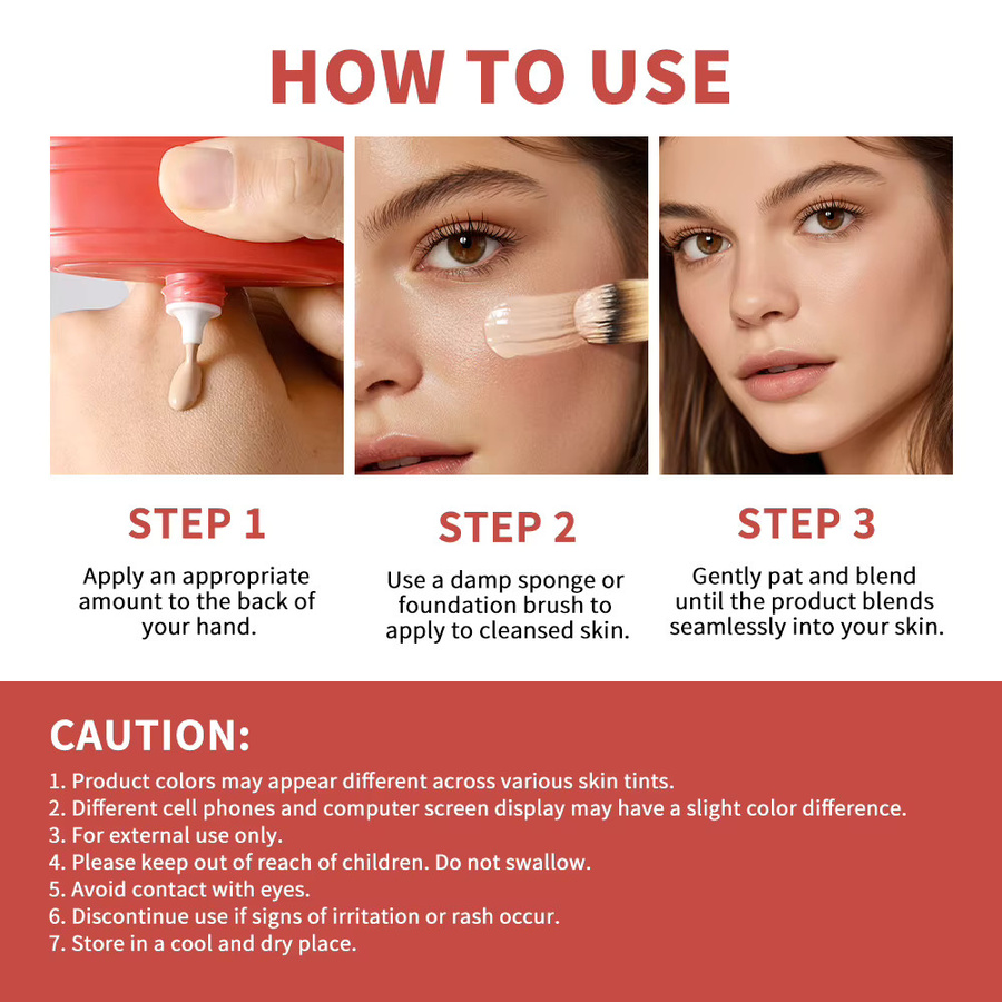 ibcccndc Glow Skin Tint Foundation, strahlendes Finish - Bild 5