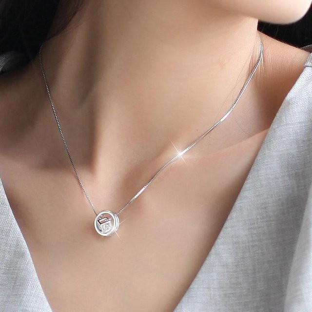 Halskette 925 Silber, Kristall, Damen - Bild 1