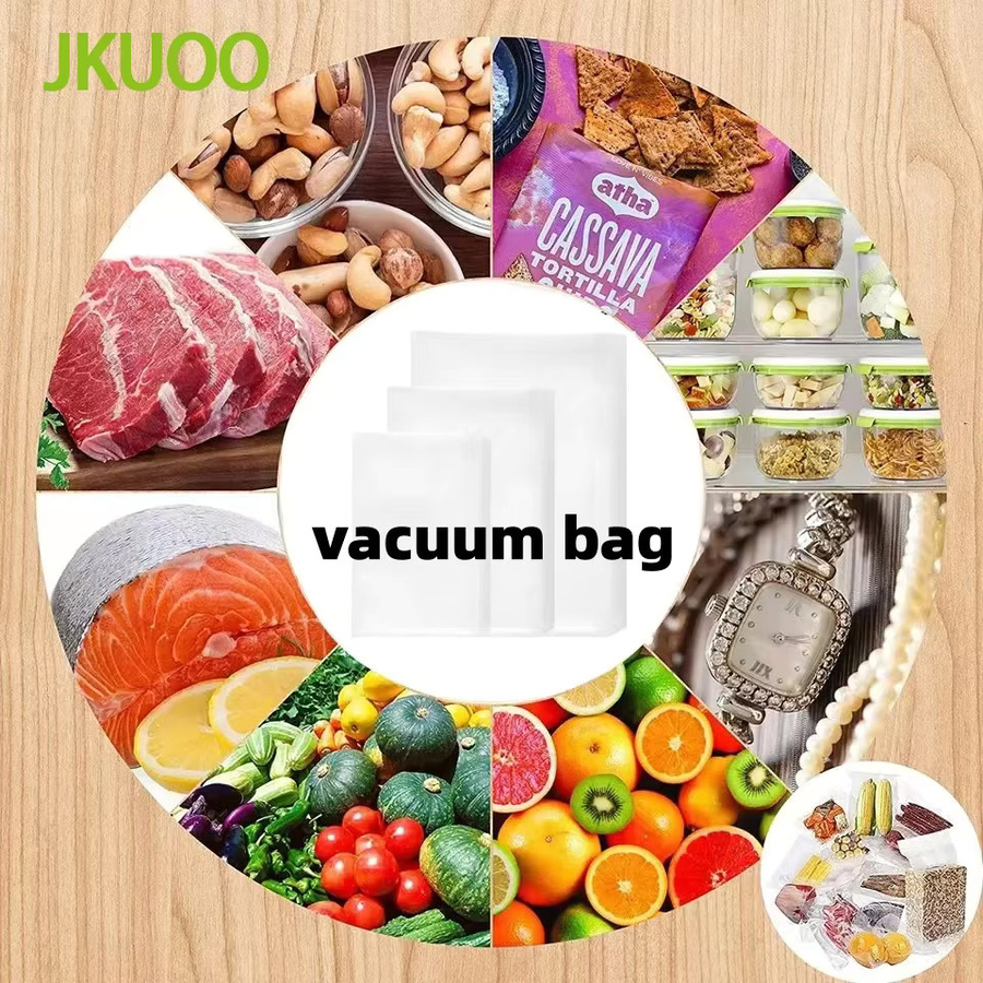 JKUOO Vakuumierbeutel Rollen für Lebensmittel, transparent, gefrierschrankgeeignet - Bild 4